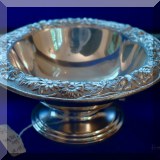S19. Kirk & Son sterling silver repousse footed bowl. 